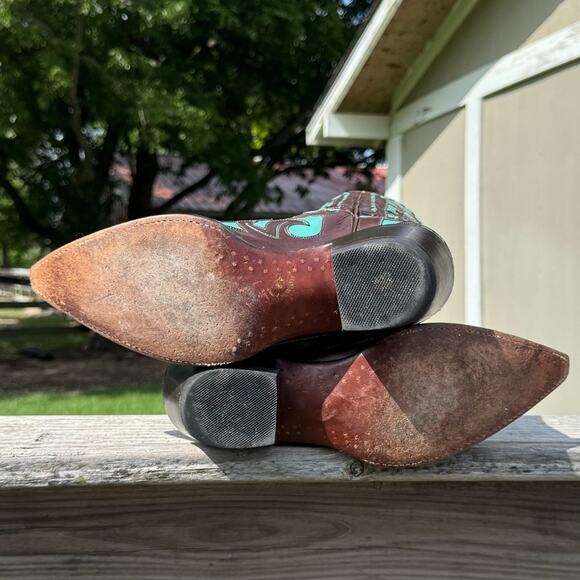 BOOT STAR x OLD GRINGO Calfskin Turquoise Jude Boot Size 7.5 - Picture 10 of 10